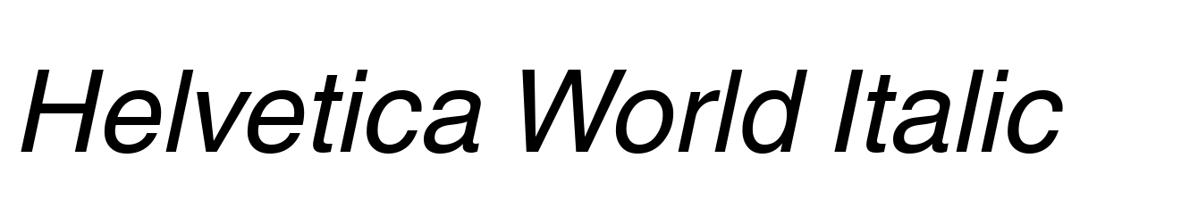 Helvetica World Italic